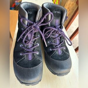 Dansko Black and Purple Ankle Boots